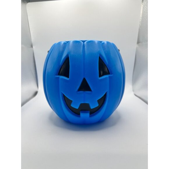 VTG Rare Lisa Frank Halloween Jack-O-Lantern Blue Plastic Pumpkin Pail Bucket - Picture 2 of 11